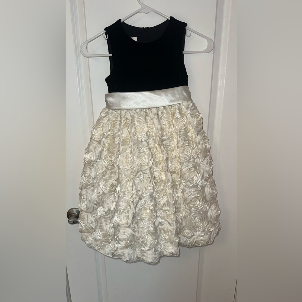 Kids Elegant Cream Floral Dress
